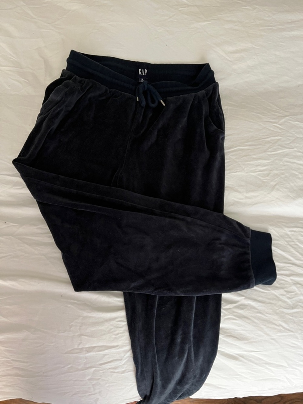 GAP Navy Velour Jogger Pants